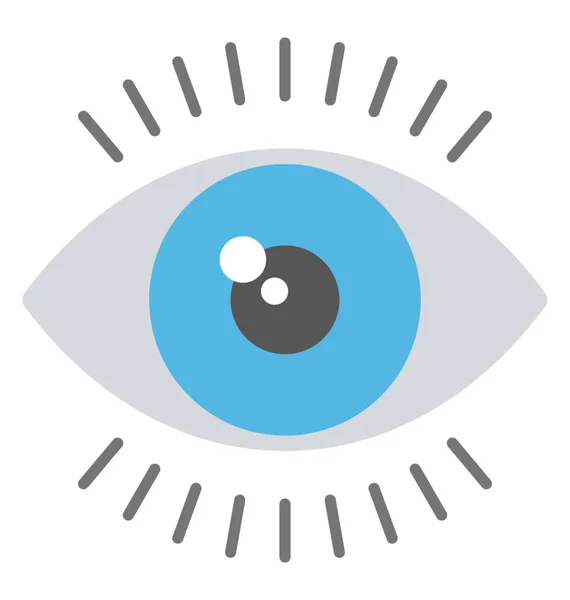 Płaskie Ikonę Niebieski Oko Szeroko Otwarte Symbolizujące Koncepcja Monitoringu — Wektor stockowy