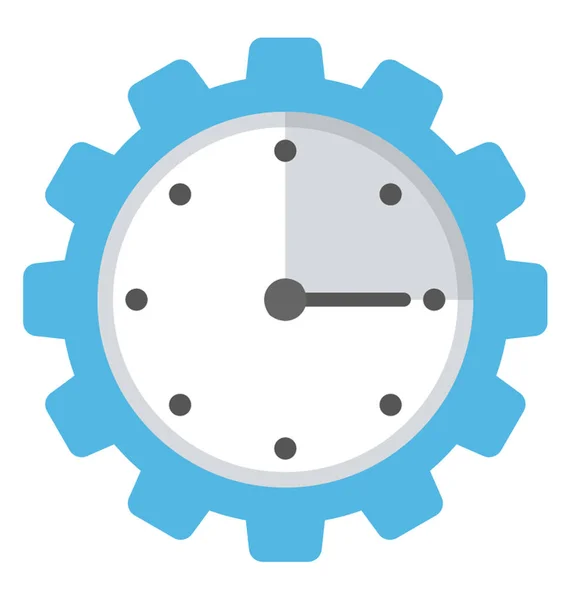 ビジネス オーガナイザーのギア フラット アイコン コンセプト内時計 — ストックベクタ