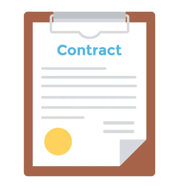 Flat Icon Paper Board Contract Page Top — Stock Vector