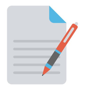 Bir randevu mektubu ve kalem düz simgesi