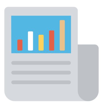Artan bir grafik kağıt düz simgesi üzerinde
