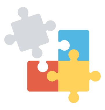 Bir bilmecenin düz simgesi bir kırık parçası