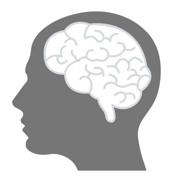 Ícone Liso Cérebro Humano —  Vetores de Stock