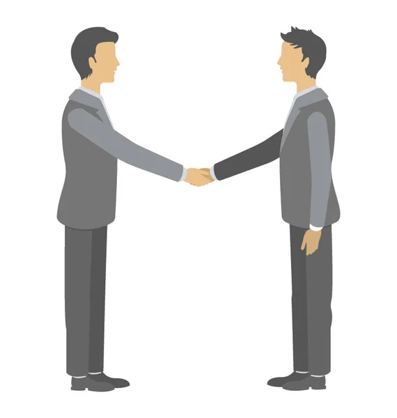 Two People Shaking Hands Flat Icon — Stock Vector