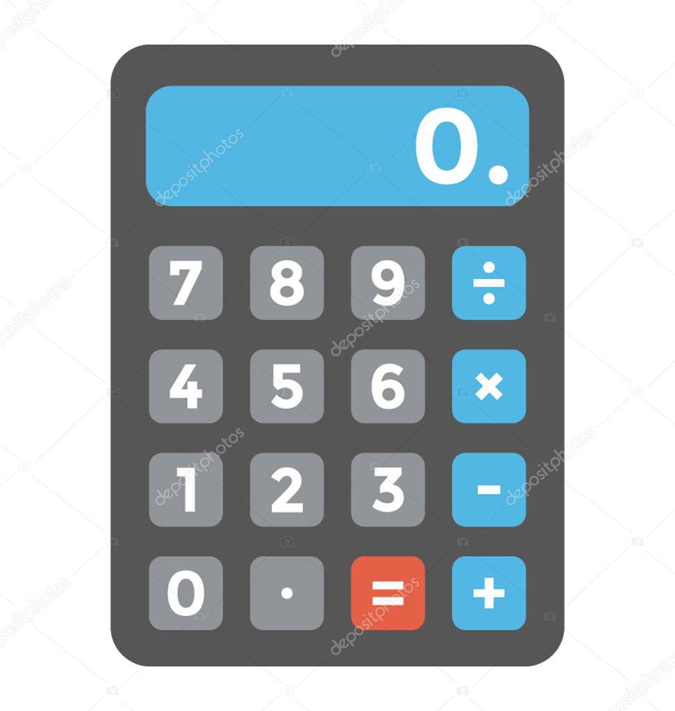 An image of a calculator flat icon