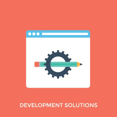 Infographic düz simgesi Web geliştirme ve çözüm kavramı