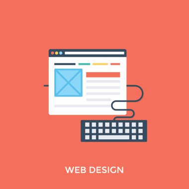 Programlama, kodlama ve web geliştirme düz tasarım simgesi