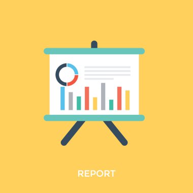İş rapor ya da düz tasarım simgesi beyaz tahta üzerinde istatistiksel analiz
