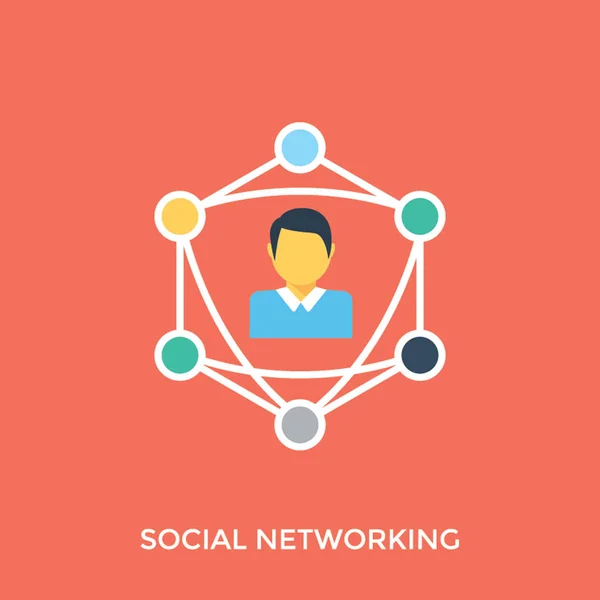 Flaches Icon Design Der Menschen Verbindung Zeigt Soziales Netzwerk Konzept — Stockvektor