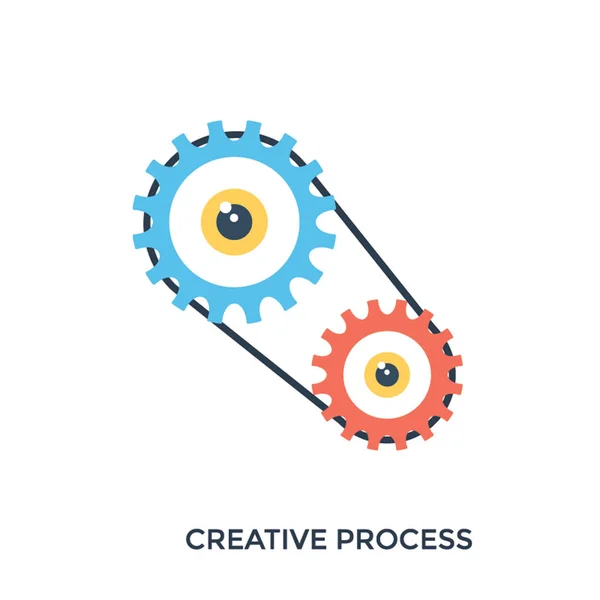 Icono Diseño Plano Proceso Creativo Gestión Contenidos — Vector de stock