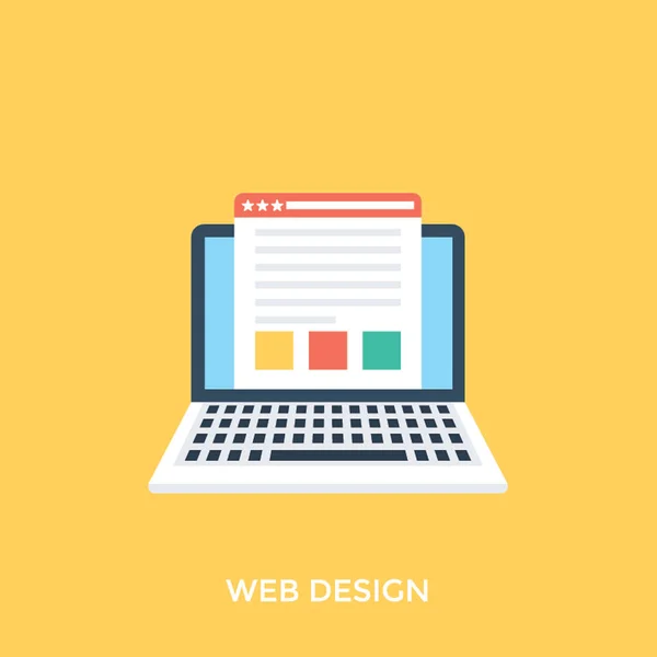 Icône Design Plat Conception Développement Web — Image vectorielle