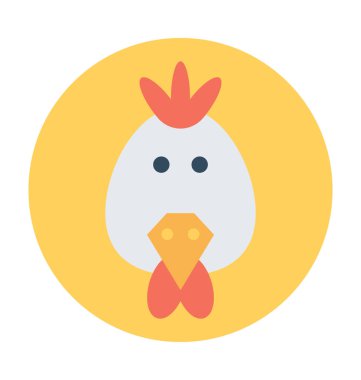 tavuk yassı vektör simgesi