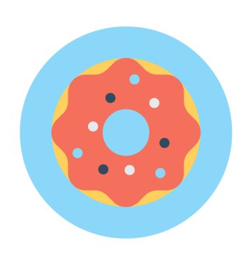 donut düz vektör simgesi