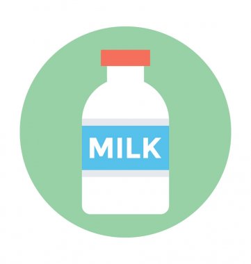 Süt Şişesi Düz Vektör Simgesi