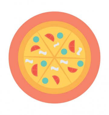 Pizza düz vektör simgesi