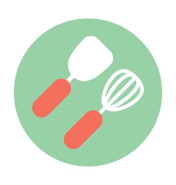 Mutfak gereçleri düz vektör simgesi