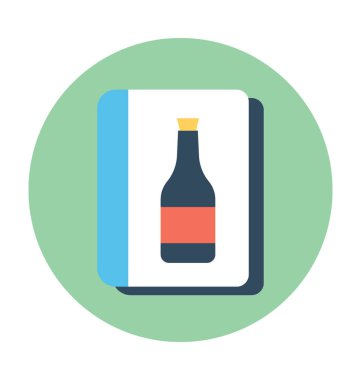 Şarap menüsü düz vektör simgesi