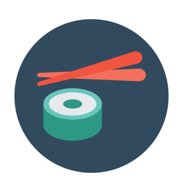 Suşi düz vektör simgesi