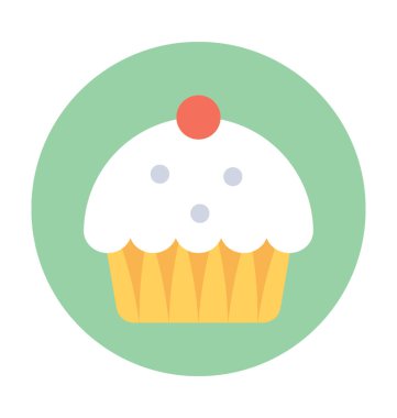 Cupcake düz vektör simgesi