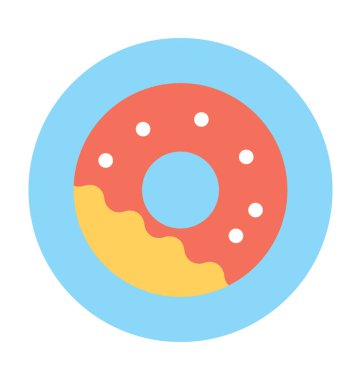 donut düz vektör simgesi