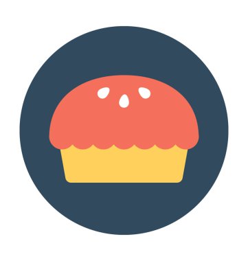 Pasta düz vektör simgesi