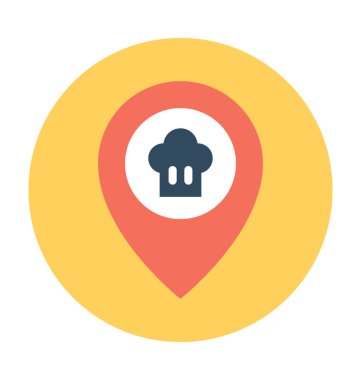 Restoran yer düz vektör simgesi