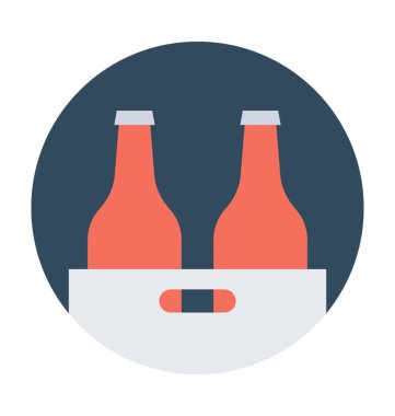 Bira sandık düz vektör simgesi