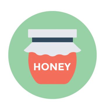 Bal kavanozu düz vektör simgesi