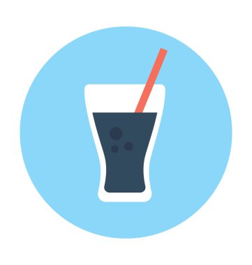 Soğuk içecek düz vektör simgesi