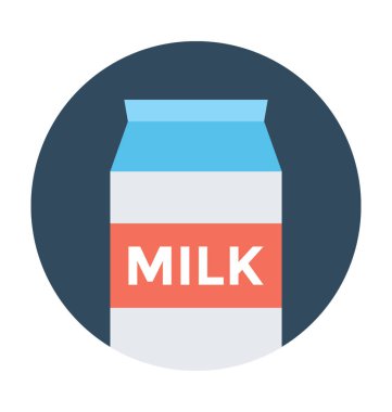 Süt Pack düz vektör simgesi