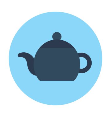 Çaydanlık düz vektör simgesi