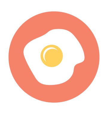 Kızarmış yumurta düz vektör simgesi