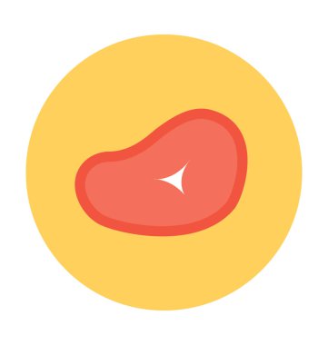 Biftek düz vektör simgesi