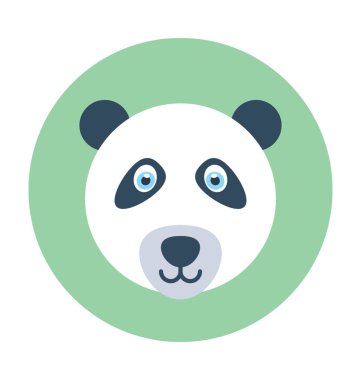 Panda düz vektör simgesi