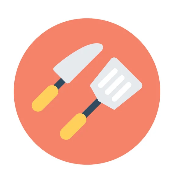 Cutlery Flat Vector Icon — Stock Vector
