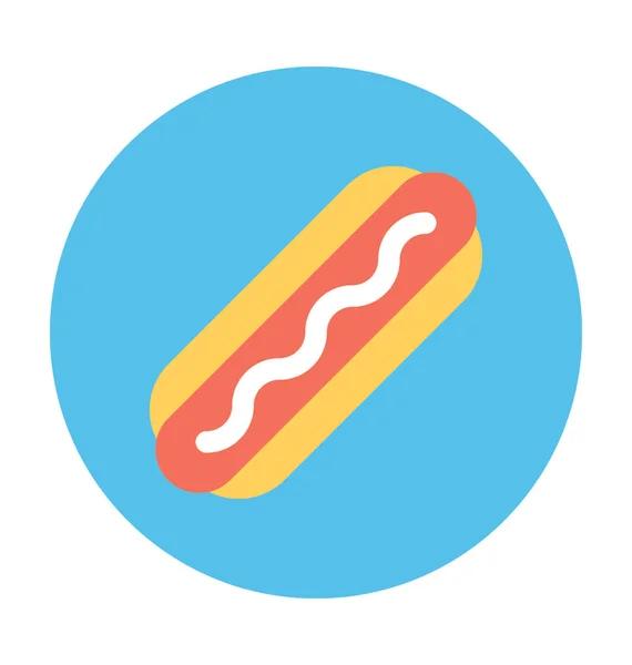 Hot Dog Flat Vector Icon — Stock Vector