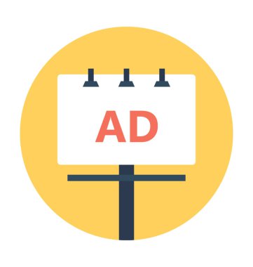 Billboard düz vektör simgesi