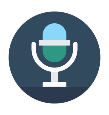 Mikrofon düz vektör simgesi