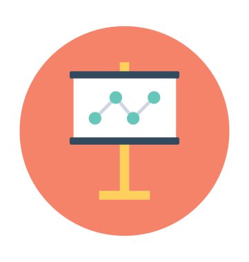 istatistik düz vektör simgesi