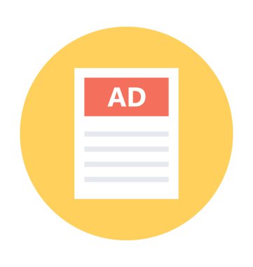 Reklamları kağıt vektör simgesi