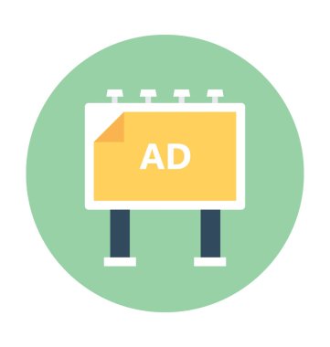 Billboard düz vektör simgesi