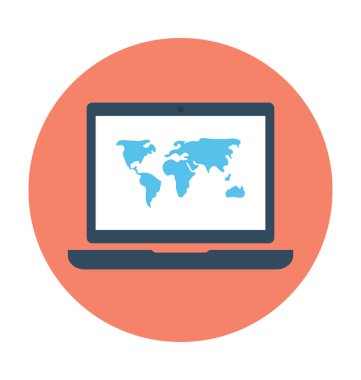 Dünya çapında düz vektör simgesi