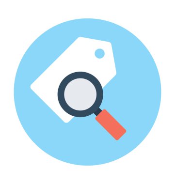 Arama etiketi vektör simgesi