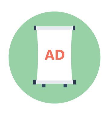 Billboard düz vektör simgesi