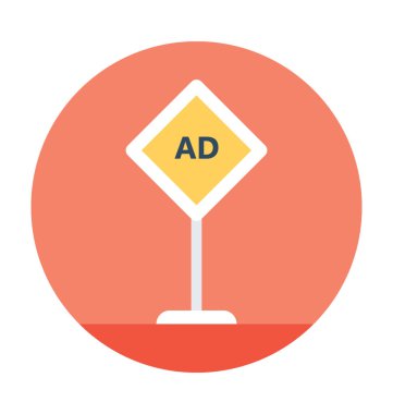 Yol reklam vektör simgesi