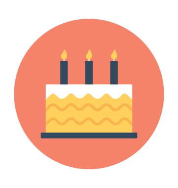 Doğum günü pastası vektör simgesi