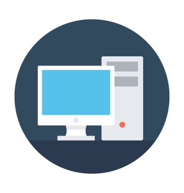 bilgisayar düz vektör simgesi