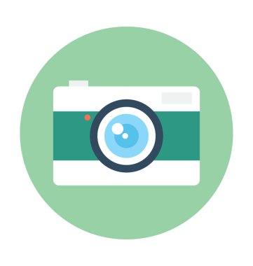 kamera düz vektör simgesi