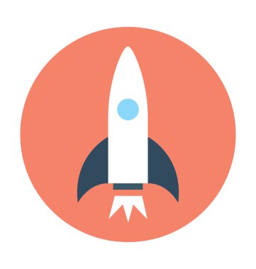 roket düz vektör simgesi