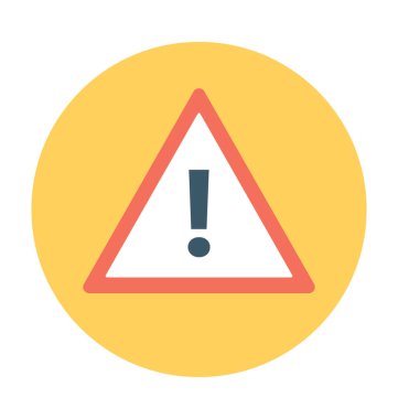 Uyarı düz vektör simgesi